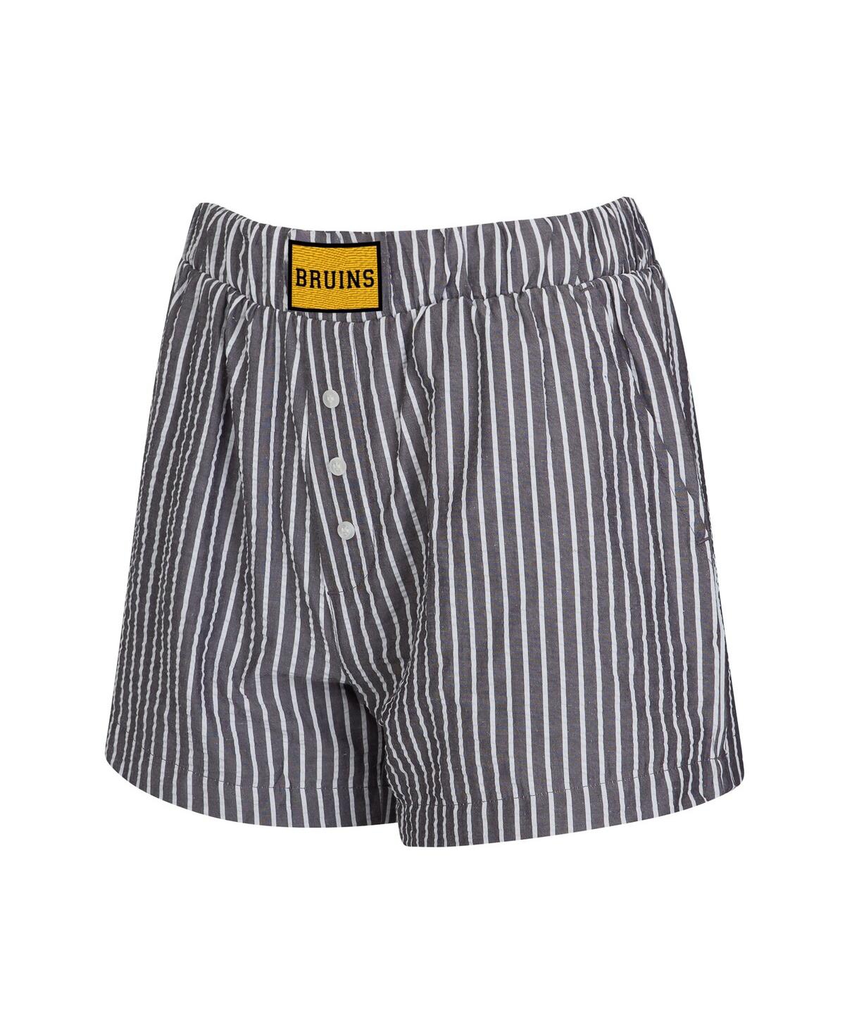 Concepts Sport Women's 2-pack Charcoal Boston Bruins Boxer Shorts Set In White
