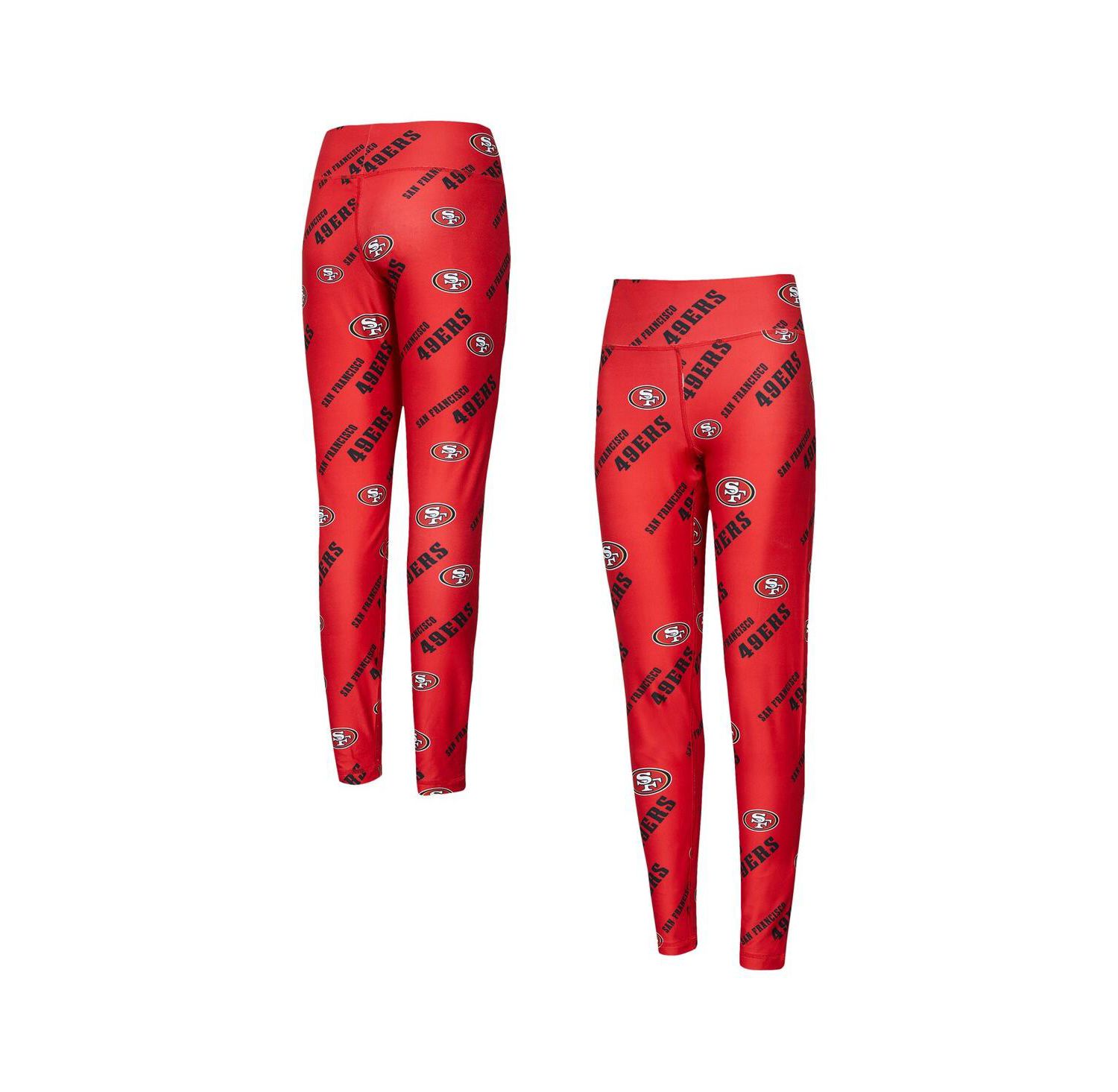 Women's Scarlet San Francisco 49ers Breakthrough Allover Print Knit Sleep Leggings