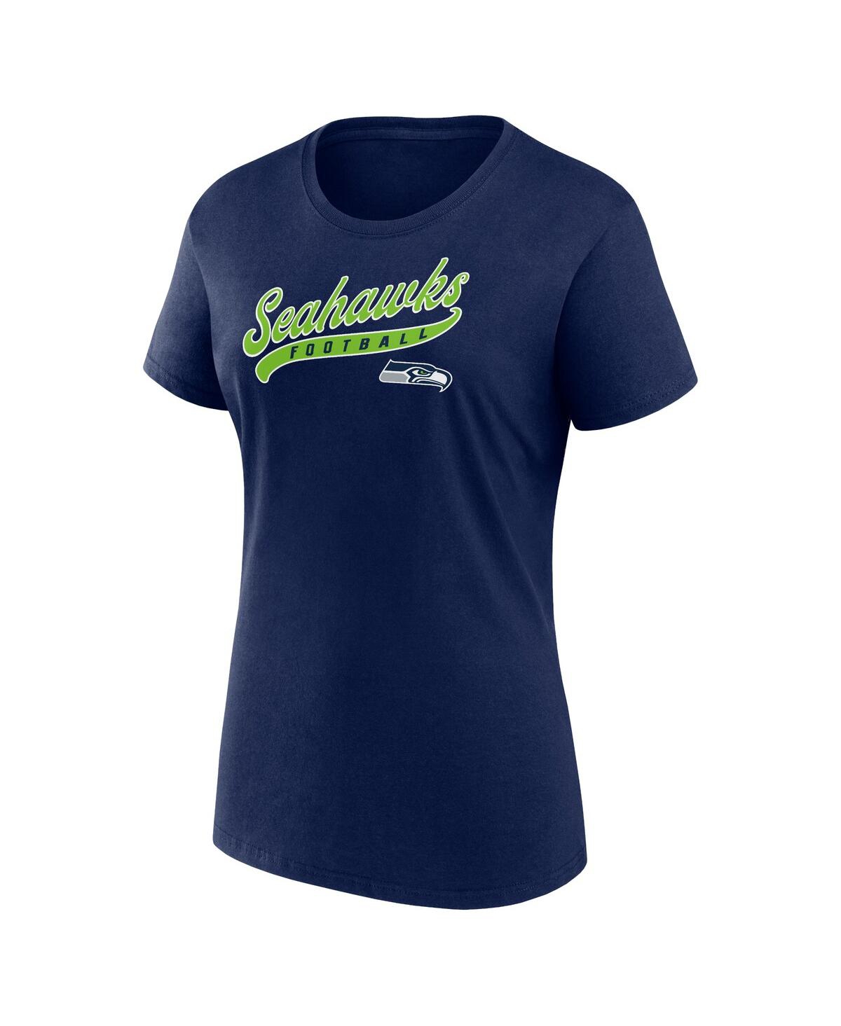 Fanatics Women's College Navy Seattle Seahawks Start To Finish T-shirt And Shorts Combo Pack In Blue