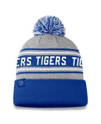 Top of the World - Men's Gray/Royal Memphis Tigers Frigid Cuffed Knit Pom with Hat