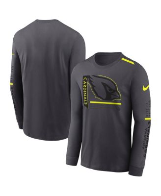 Nike - Men's Anthracite Arizona Cardinals Volt&nbsp;Performance Long Sleeve T-Shirt