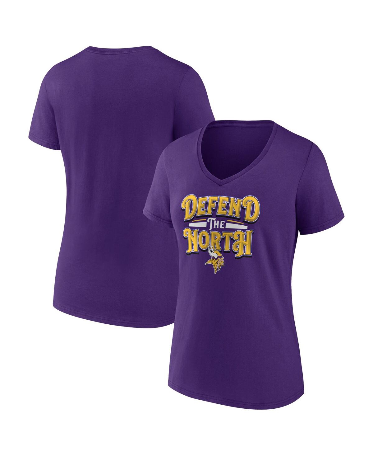 Fanatics Women's Purple Minnesota Vikings Back Home Again V-neck T-shirt In Purple