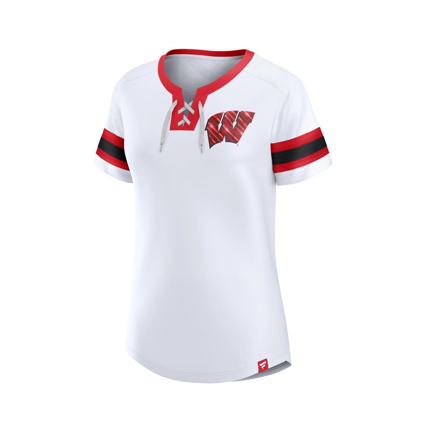 Женская футболка Fanatics White Wisconsin Badgers Iconic Athena — фото 3