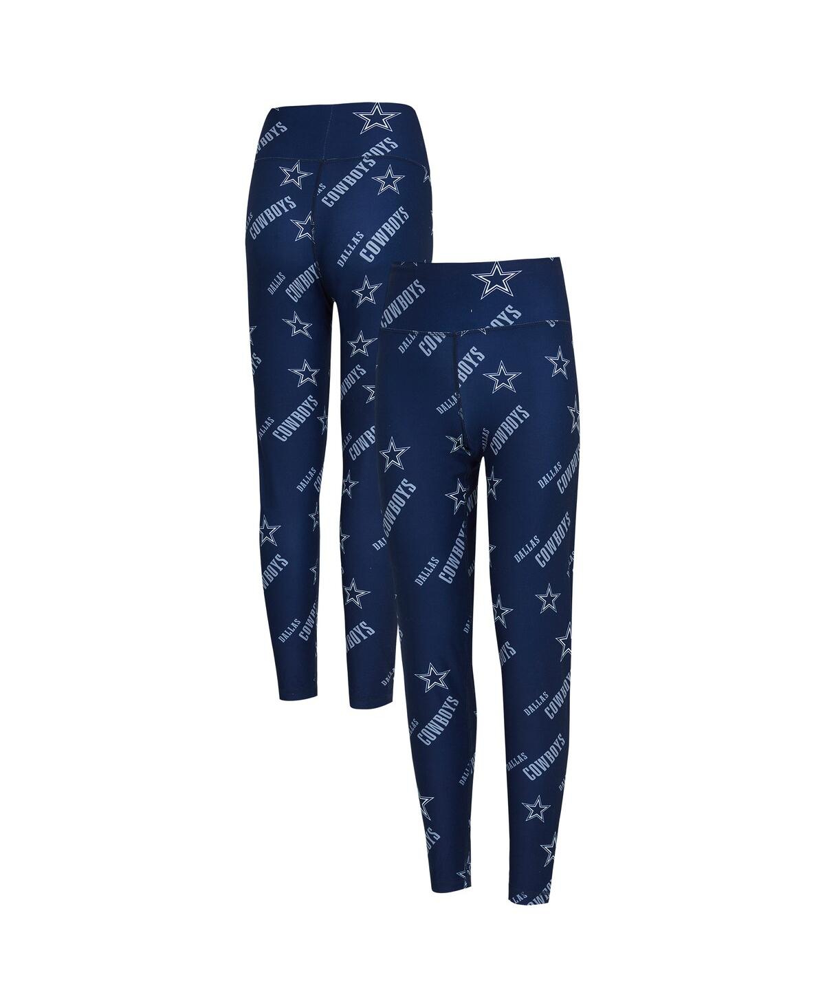 Concepts Sport Navy Dallas Cowboys Breakthrough Allover Print Knit Sleep Leggings In Blue