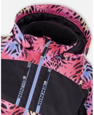Big Girls Two-Piece Teknik Snowsuit Multicolor Leopard and Zebra