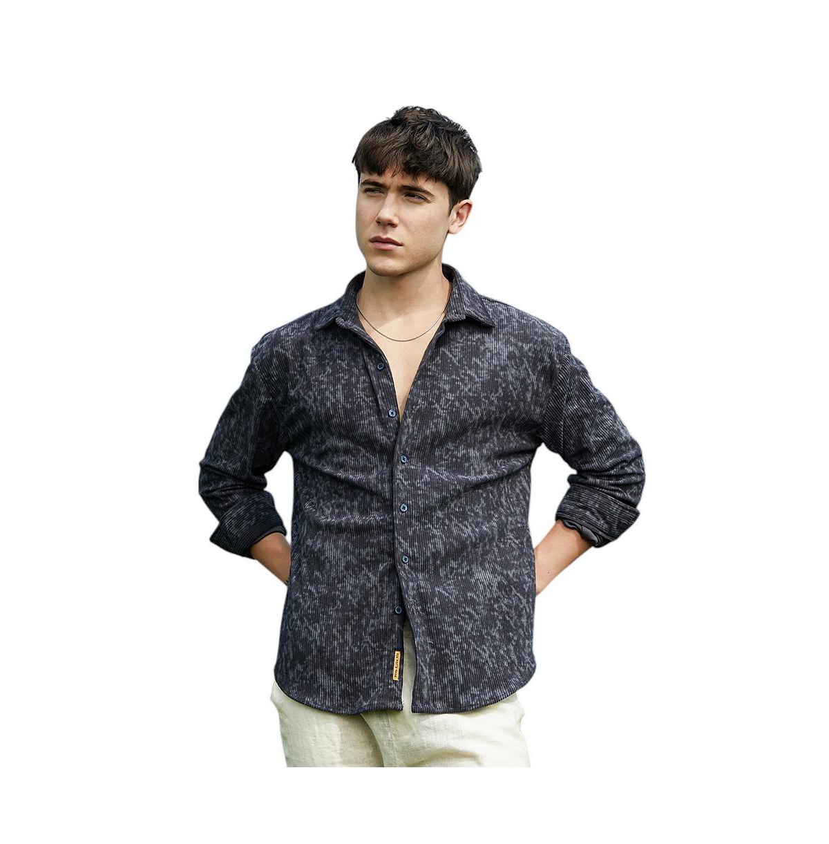 Campus Sutra Faded Corduroy Oversized Shirt