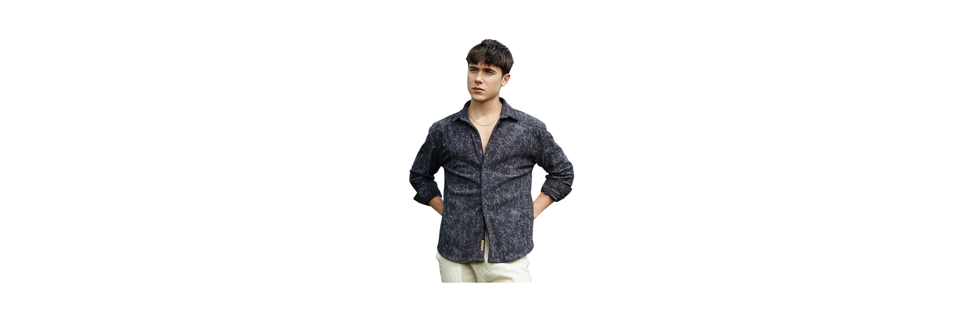 Campus Sutra Faded Corduroy Oversized Shirt