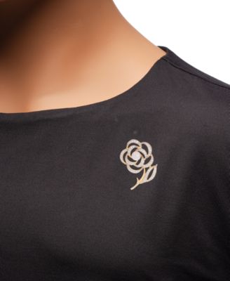 Cultured Freshwater Pearl (6-1/2mm) & Cubic Zirconia Flower & Stem Pin in 18k Gold-Plated Sterling Silver