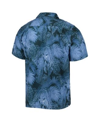 Men's Navy Syracuse Orange Coast Luminescent Fronds IslandZone Button-Up Camp Shirt