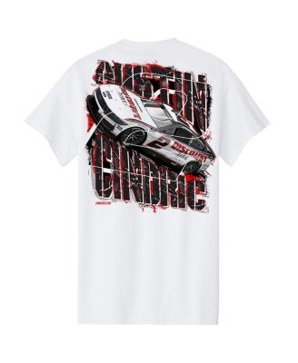Men's White Austin Cindric Discount Tire 2 Car T-Shirt