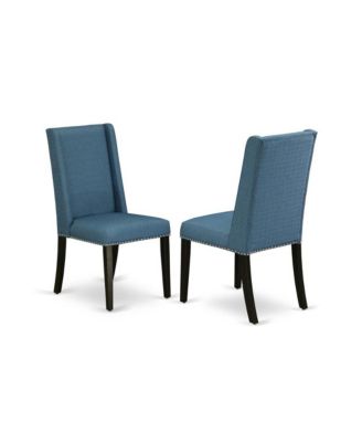 Wood 5-Piece Dining Set with Rectangular Table and 4 Upholstered Nailhead Chairs