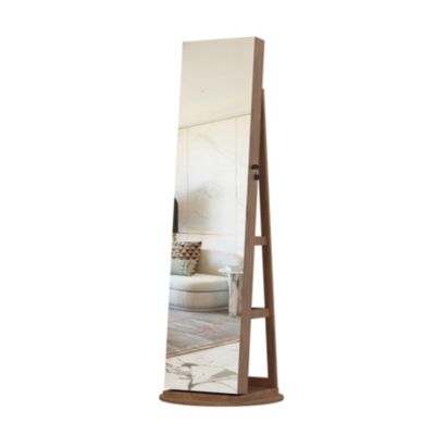 Full Length Mirror Bathroom Swivel Jewelry Cabinet