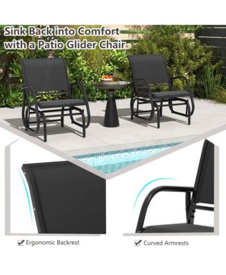 Outdoor Single Swing Glider Rocking Chair Armrest Garden Porch Backyard