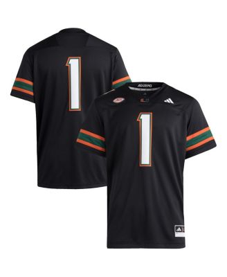 adidas - Men's 1 Black Miami Hurricanes Premier Jersey