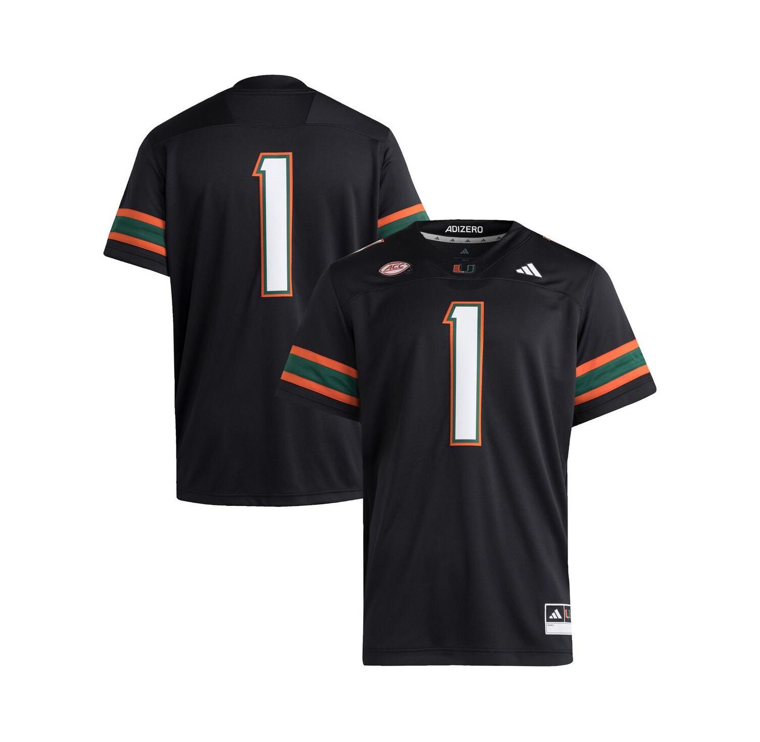 Men's 1 Black Miami Hurricanes Premier Jersey