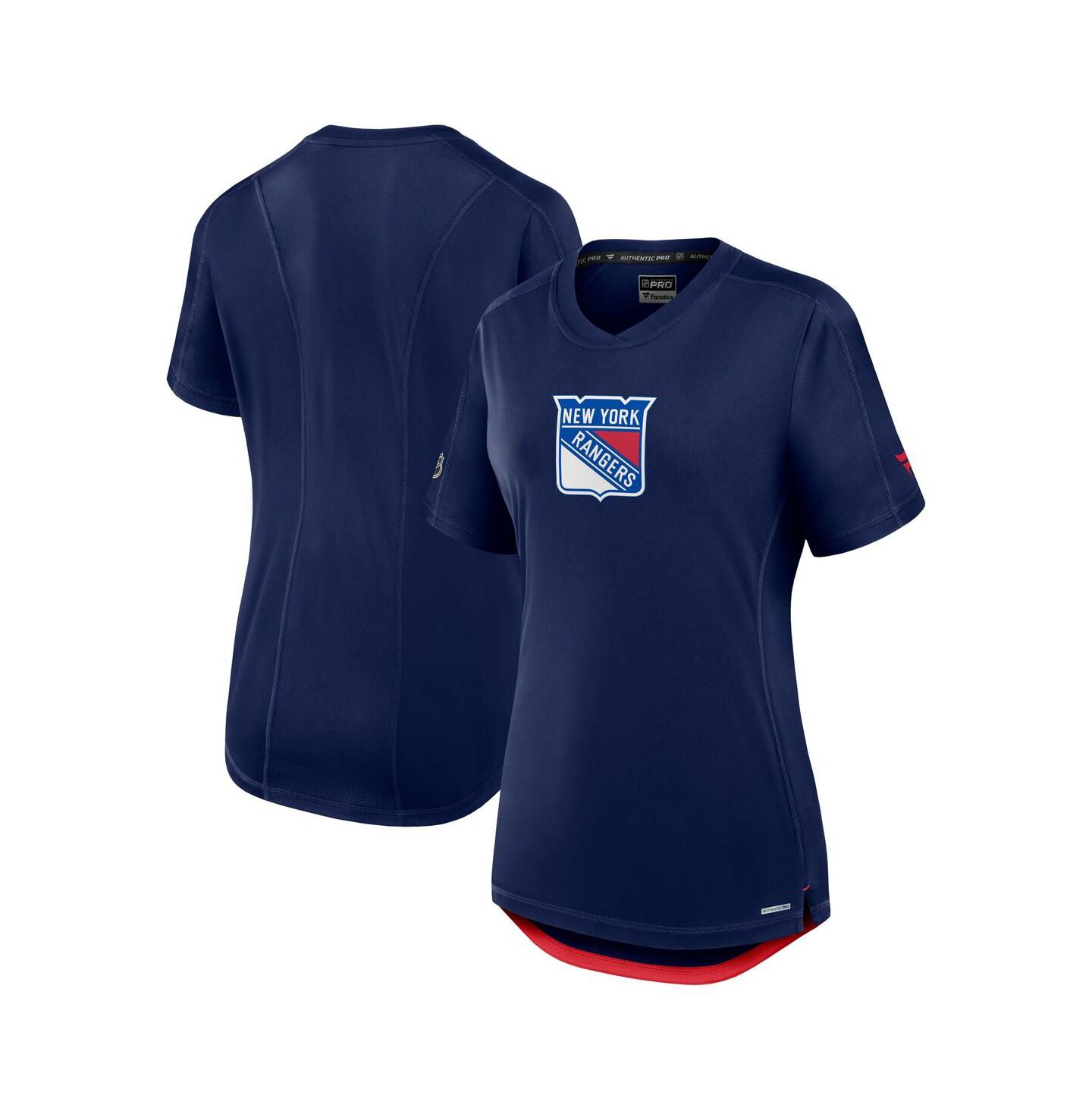 Женская футболка Fanatics Navy New York Rangers Authentic Pro Rink Tech — фото 1