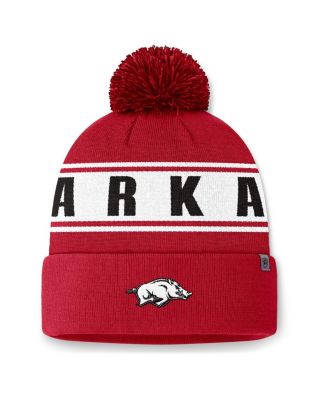 Top of the World - Men's Cardinal Arkansas Razorbacks Slash Cuffed Pom with Knit Hat