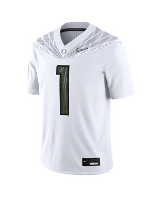 Men's 1 White Oregon Ducks Game Jersey