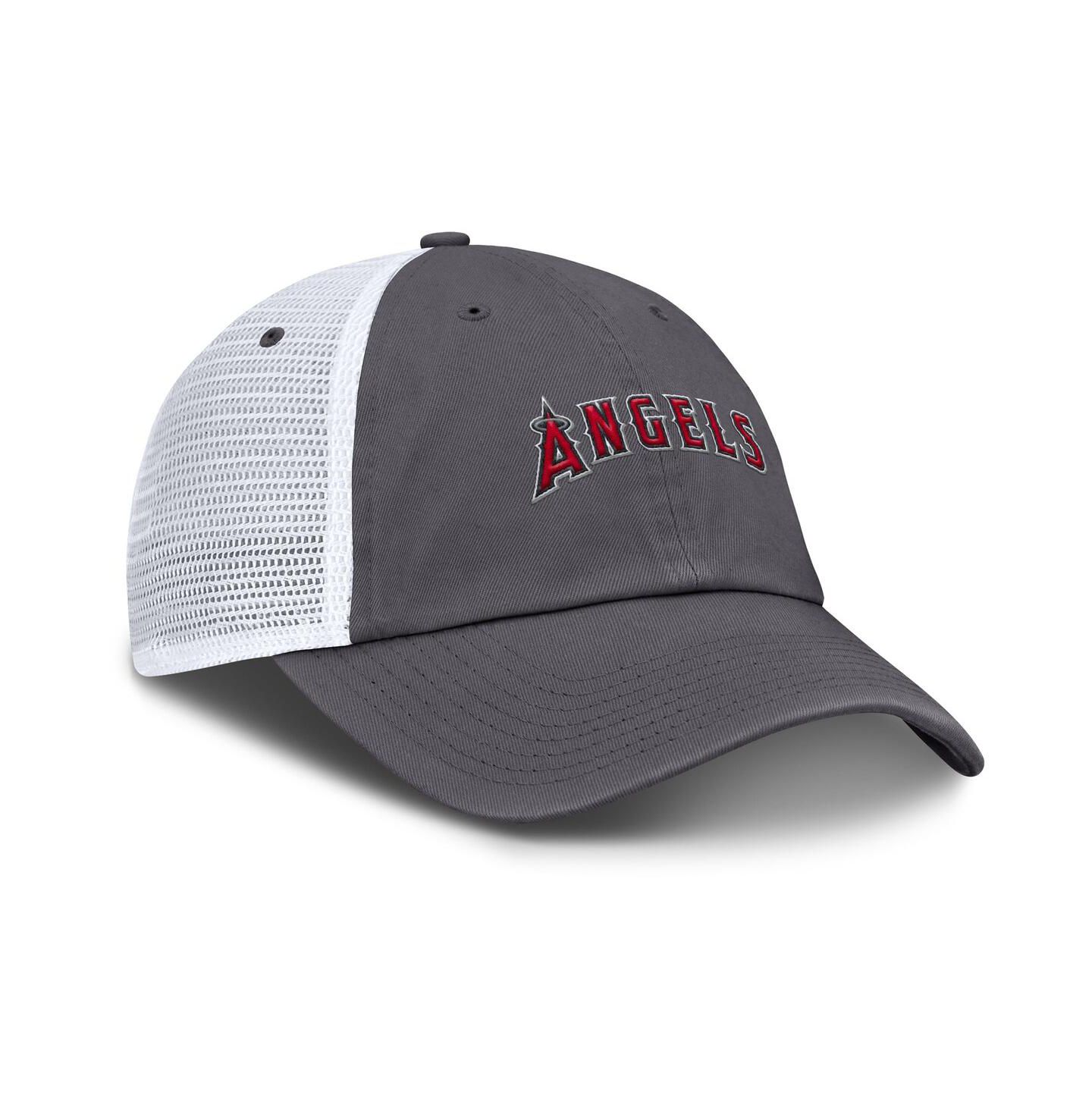 Мужская кепка Nike Gray Los Angeles Angels Wordmark Club Adjustable Trucker Hat — фото 3