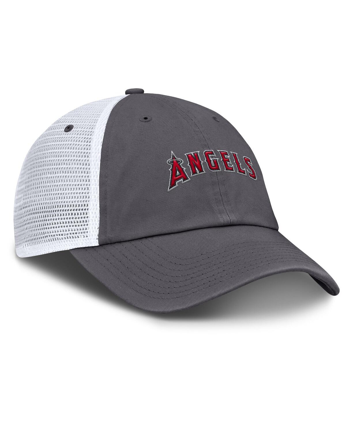 Nike Men's Gray Los Angeles Angels Wordmark Club Adjustable Trucker Hat In Gray