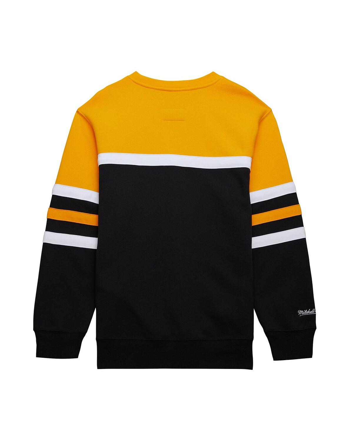 Mitchell & Ness Men's Black/gold Los Angeles Lakers Hardwood Classics Vintage Logo Head Coach Pullover Sweatshirt In Multi