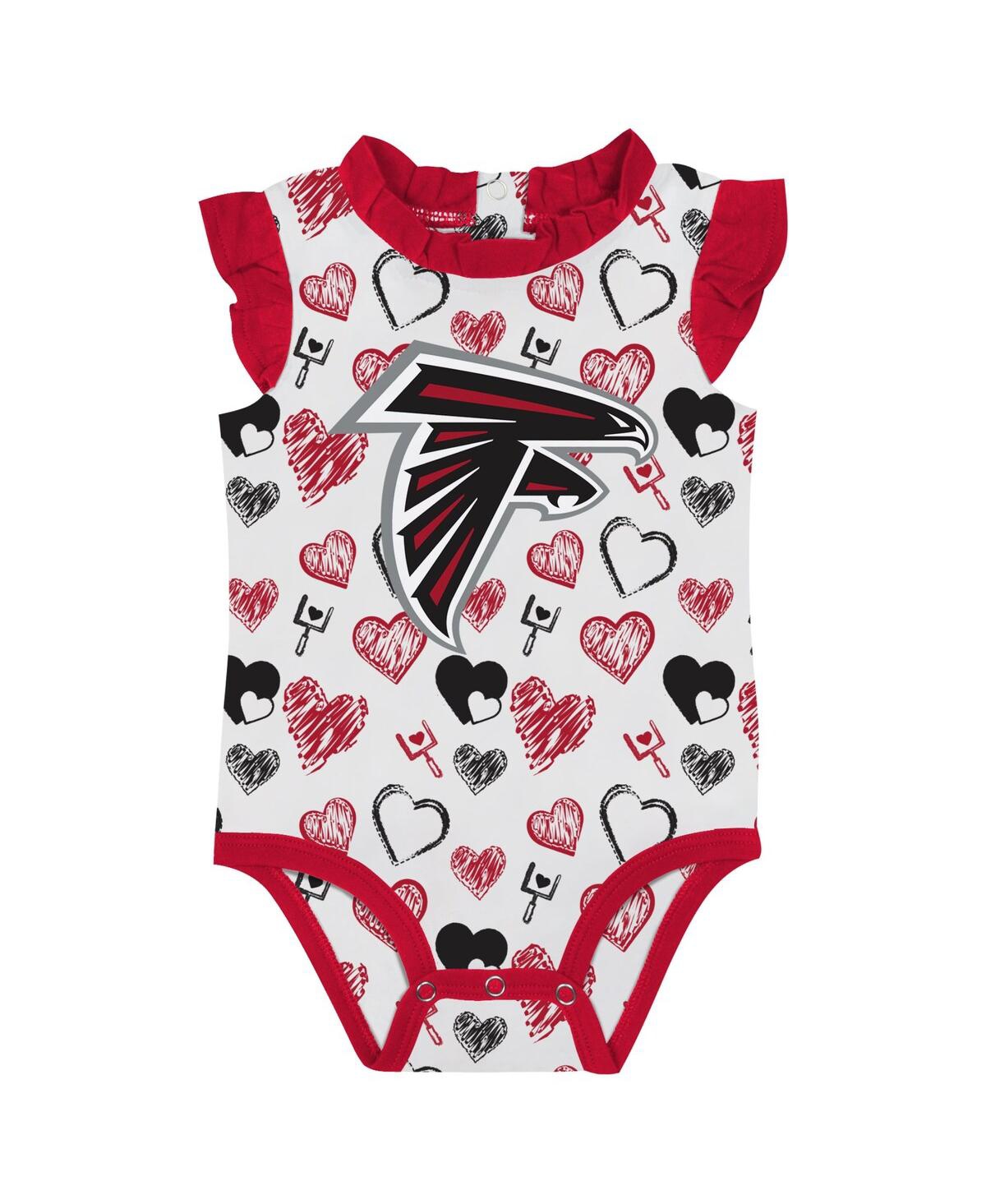 Outerstuff Baby Boys And Girls 2-piece Atlanta Falcons Happy Hearts Bodysuit Set In Red