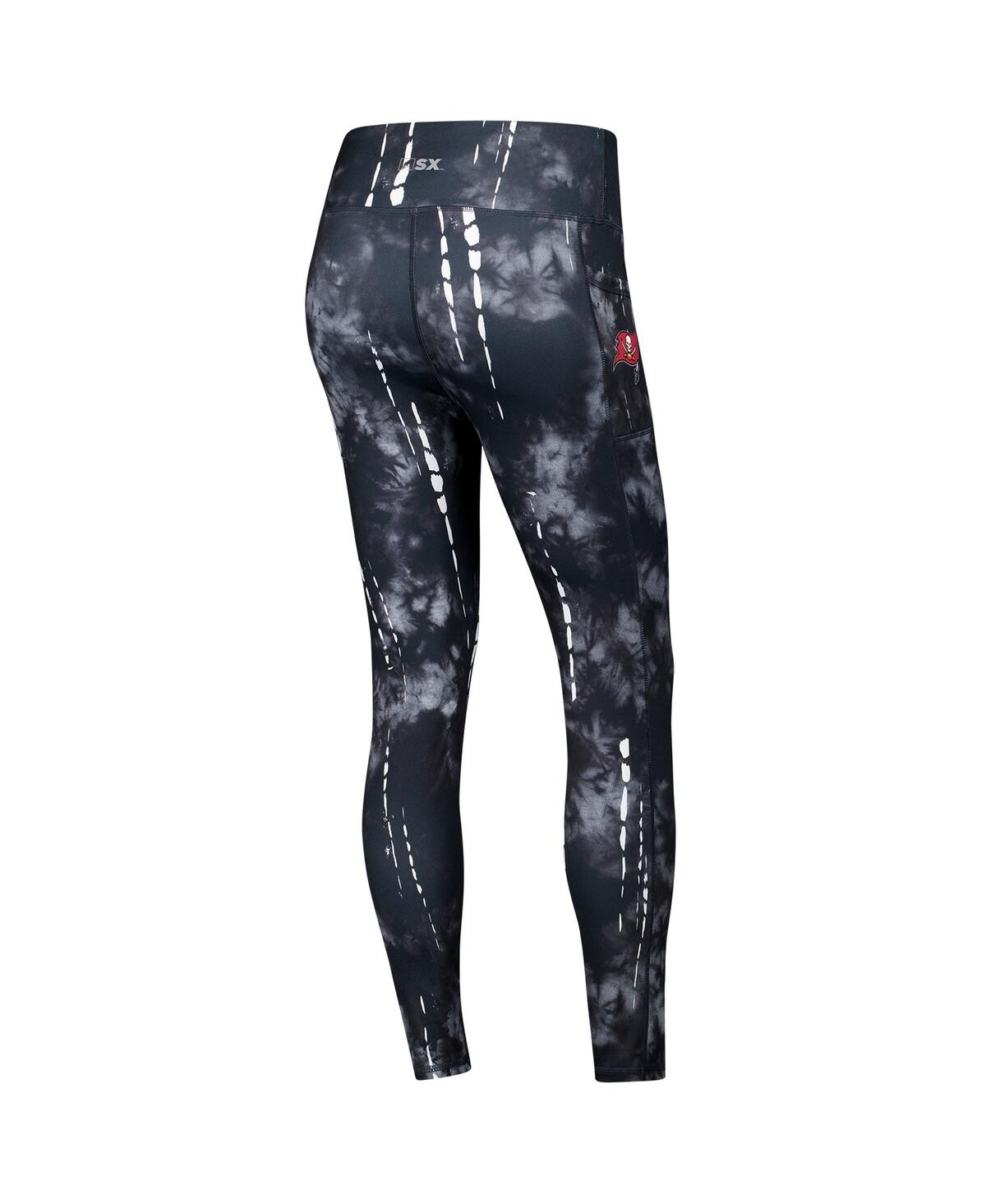 Msx By Michael Strahan Women's Black Tampa Bay Buccaneers Serena Tie-dye Leggings In Black