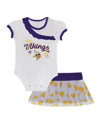 Outerstuff - Baby Boys and Girls Minnesota Vikings Love My Team Bodysuit Skirt Set