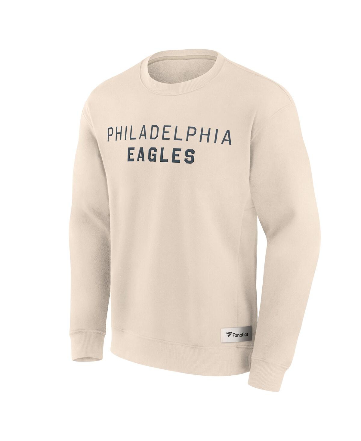 Fanatics Men's Cream Philadelphia Eagles Elements Future Ground Lettering Pullover Sweatshirt In Multi