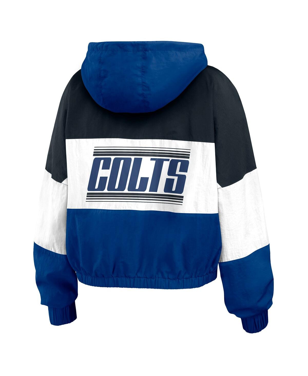 Wear By Erin Andrews Women's Navy/black Indianapolis Colts Color Block Full-zip Windbreaker Jacket In Multi