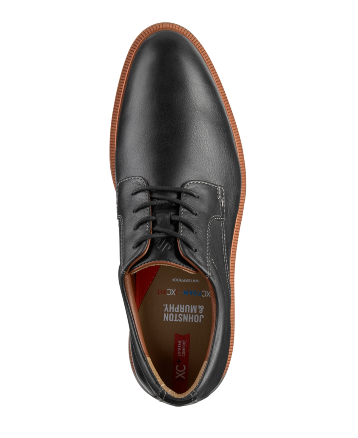 Johnston & Murphy Parker Waterproof Plain Toe Derby In Black