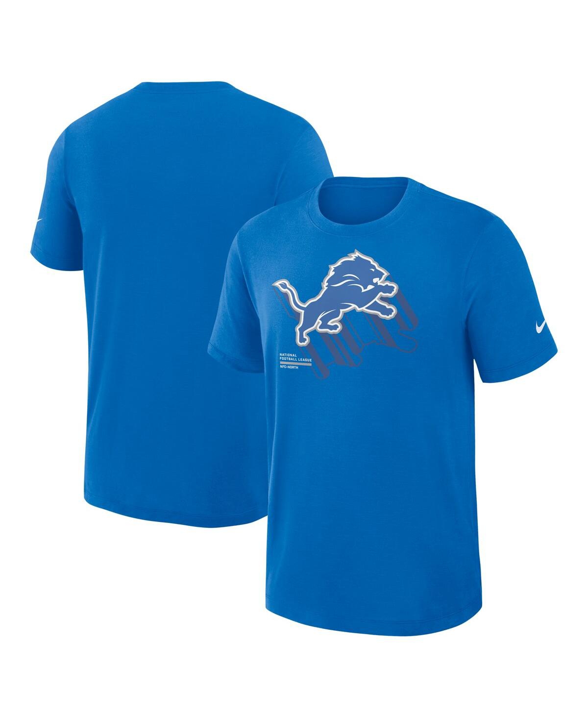 Nike Men's Blue Detroit Lions Left End Run Slub Performance T-Shirt - Blue