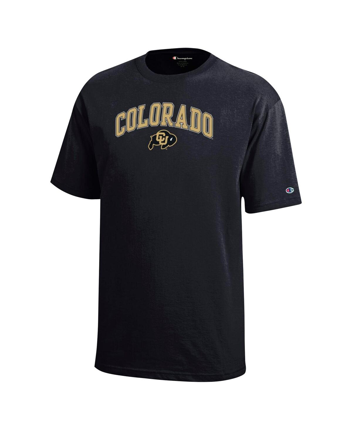 Champion Big Boys And Girls Black Colorado Buffaloes Arch Over Logo T-shirt In Black