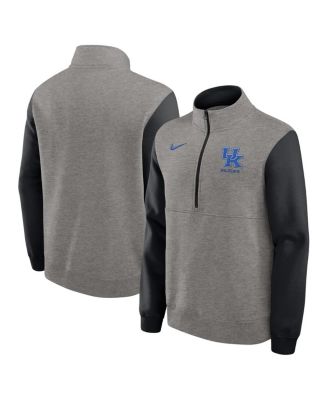 Nike - Men's Heather Gray/Black Kentucky Wildcats Club Fleece Half-Zip Pullover Sweatshirt