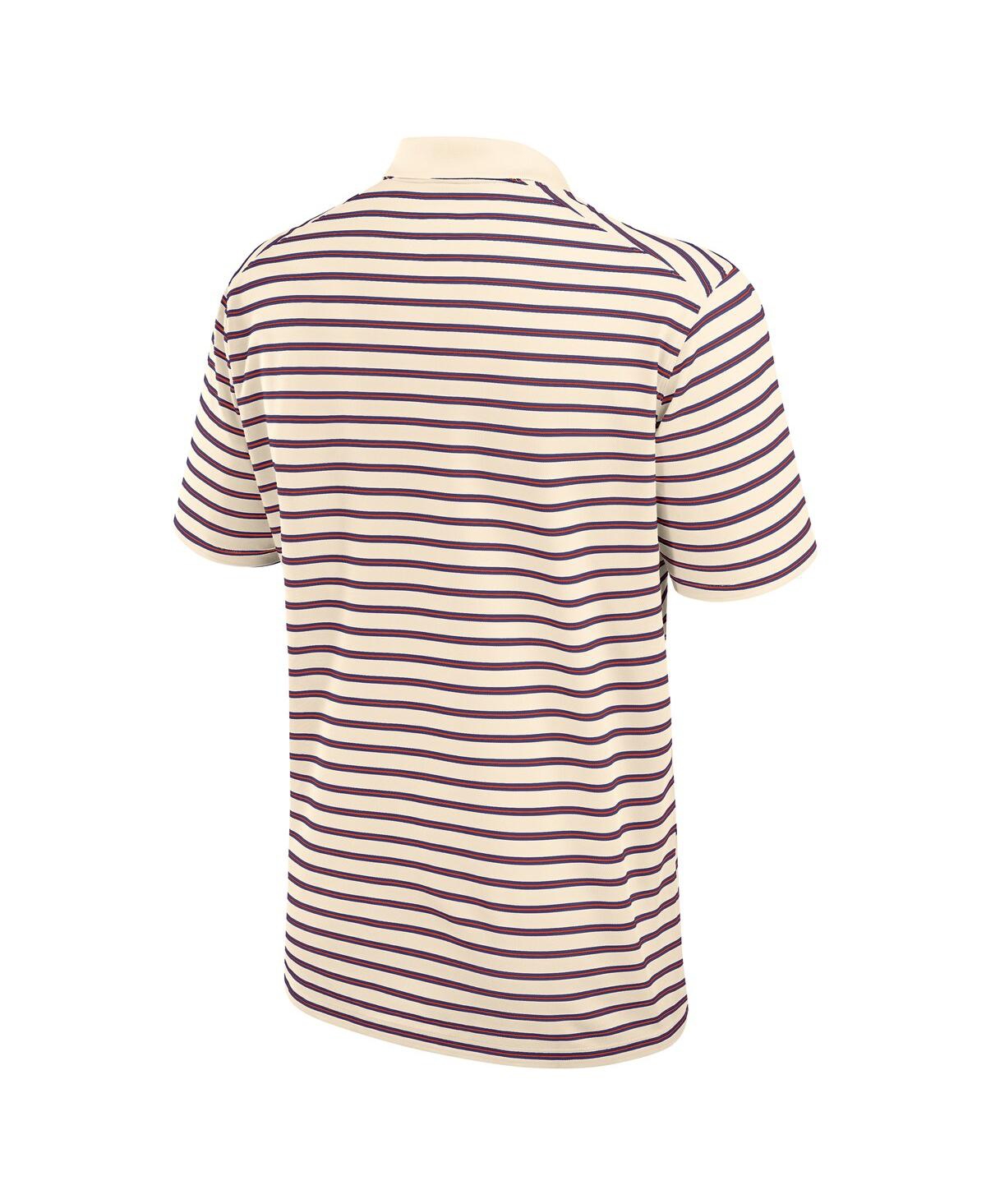 Nike Cream Clemson Tigers Solid Foundation Striped Performance Polo In White
