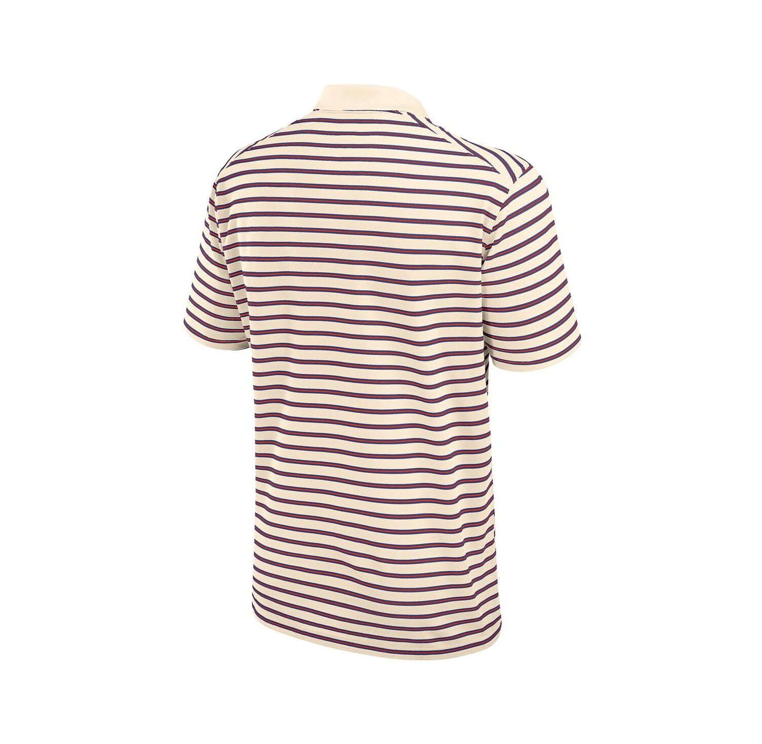 Men's Cream/Purple Clemson Tigers Solid Foundation Striped Performance Polo Shirt