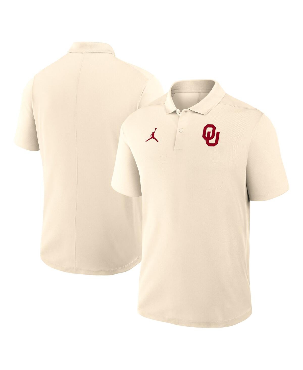 Jordan Men's Tan Oklahoma Sooners Primary Logo Victory Performance Polo Shirt In Neutral