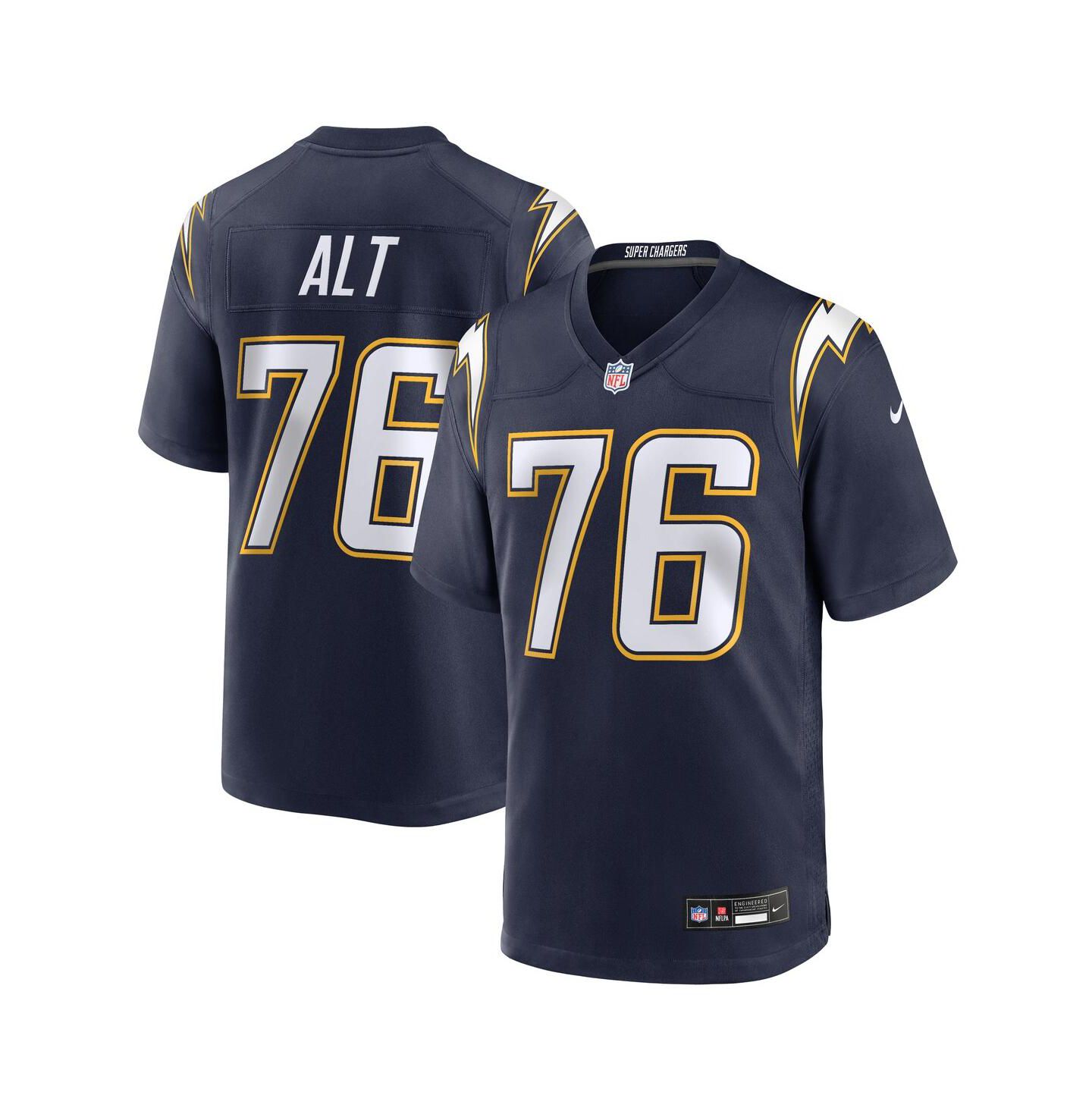 Мужской топ Nike Joe Alt Navy Los Angeles Chargers Alternate Super Chargers Game Player Jersey — фото 1