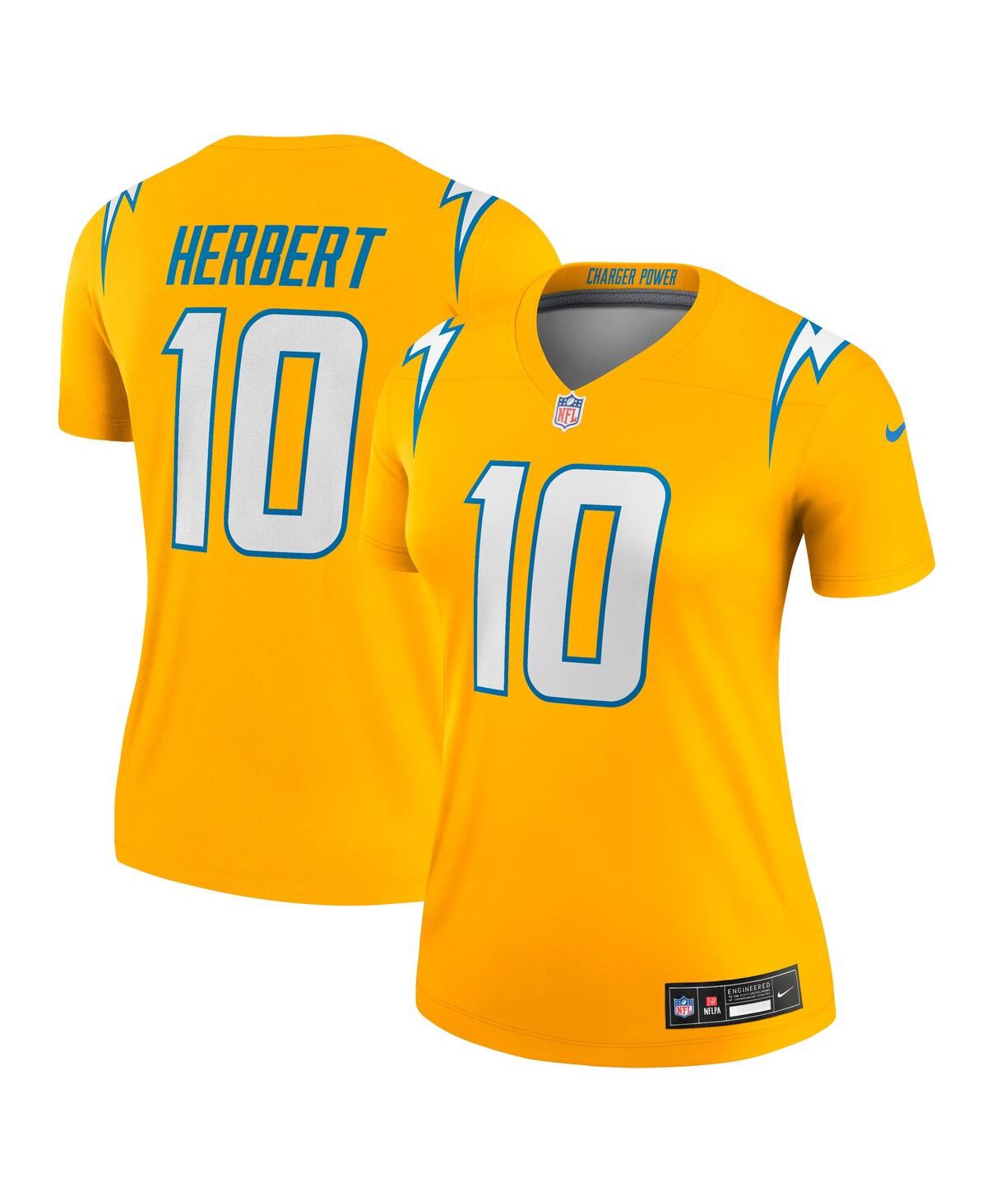 Nike Justin Herbert Gold Los Angeles Chargers Alternate Charger Power Legend Player Performance Top In Gold