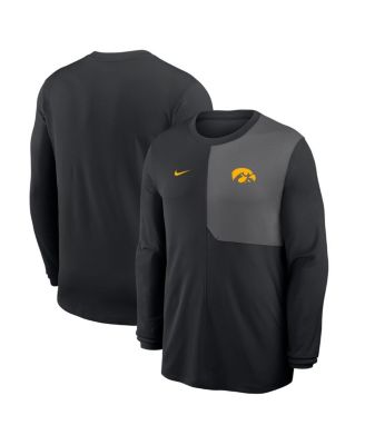 Nike - Men's Black Iowa Hawkeyes 2025 Sideline Coach UV Performance Long Sleeve T-Shirt