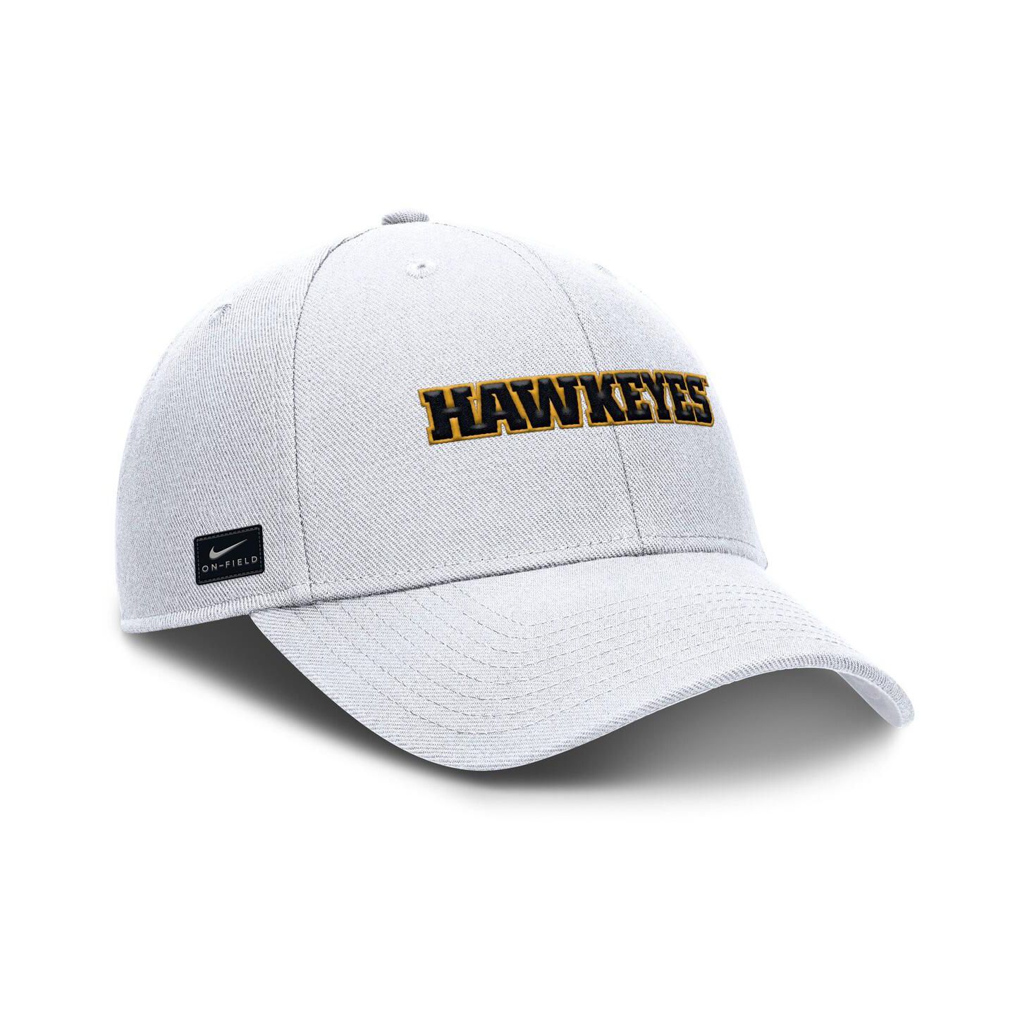 Мужская кепка Nike White Iowa Hawkeyes 2025 On-Field Rise Performance Adjustable Hat — фото 3