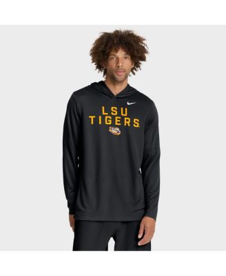 Nike - Men's Black LSU Tigers 2025 Sideline Performance Long Sleeve Hoodie T-Shirt