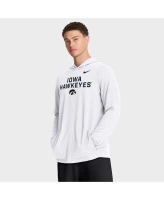 Nike - Men's White Iowa Hawkeyes 2025 Sideline Performance Long Sleeve Hoodie T-Shirt