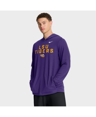 Nike - Men's Purple LSU Tigers 2025 Sideline Performance Long Sleeve Hoodie T-Shirt