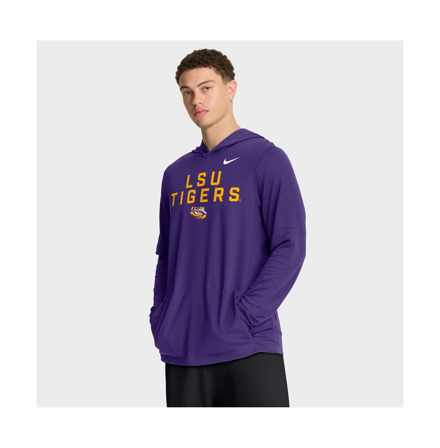 Мужское худи Nike Purple LSU Tigers 2025 Sideline Performance Long Sleeve T-Shirt — фото 1