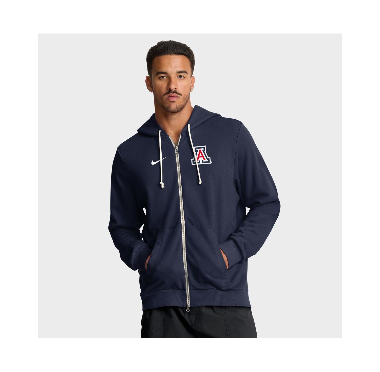 Men's Navy Arizona Wildcats 2025 Sideline Performance Full-Zip Hoodie
