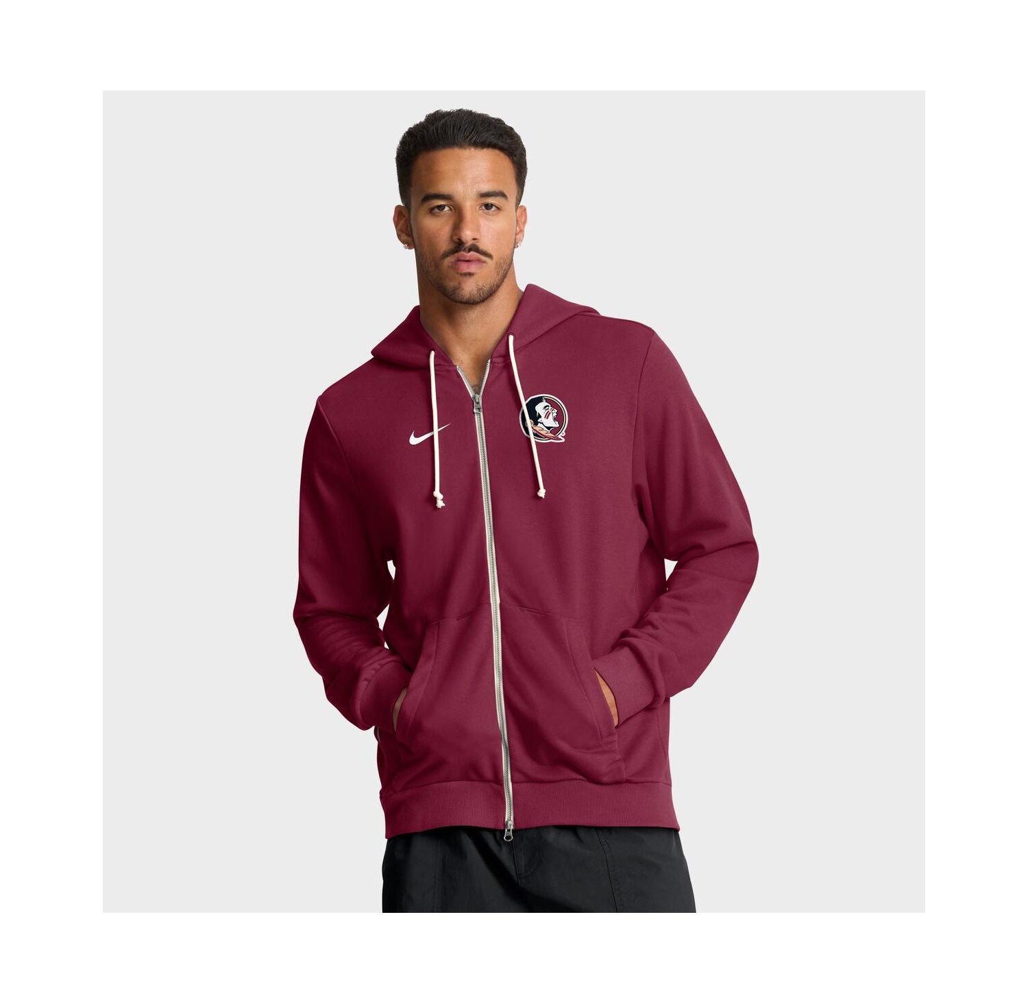 Men's Garnet Florida State Seminoles 2025 Sideline Performance Full-Zip Hoodie
