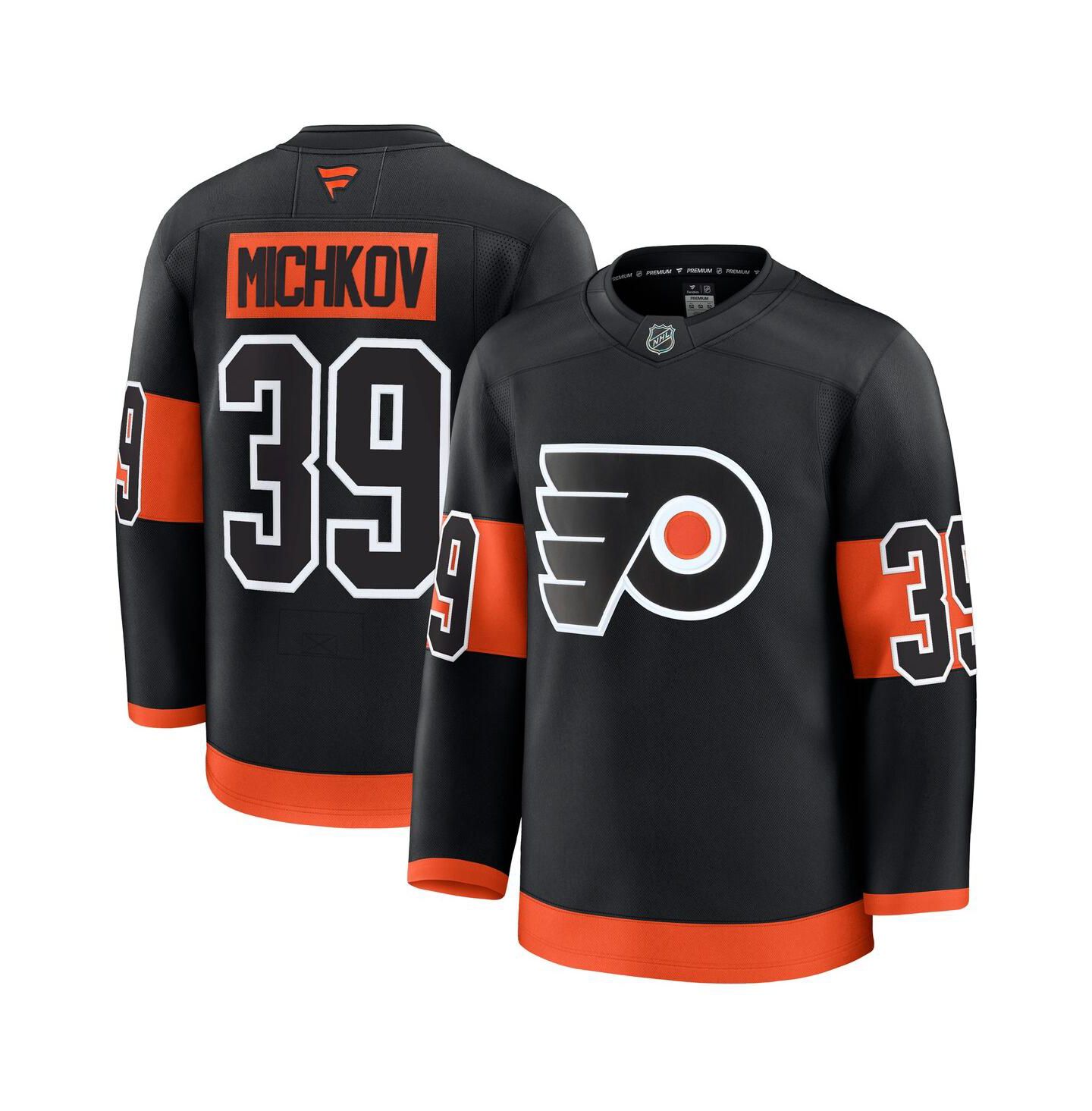Мужской топ Fanatics Matvei Michkov Black Philadelphia Flyers Alternate Premium Jersey — фото 1