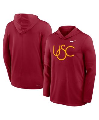 Men's Cardinal USC Trojans 2025 Sideline Performance Long Sleeve Hoodie T-Shirt