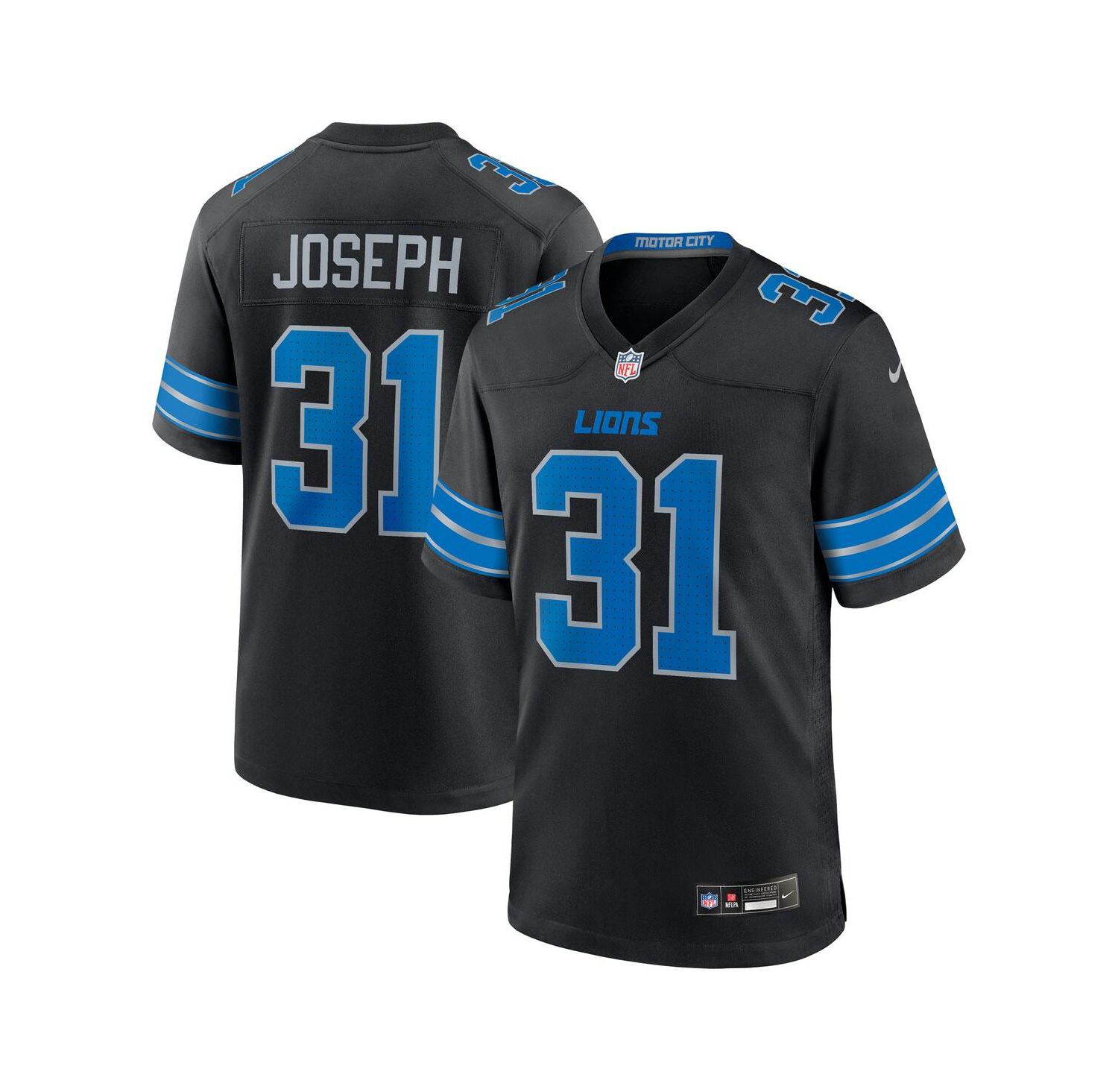 Men's Kerby Joseph Black Detroit Lions Alternate Game Jersey